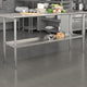 Galvanized Under Shelf for Prep and Work Tables, Stainless Steel, 30" X 72"