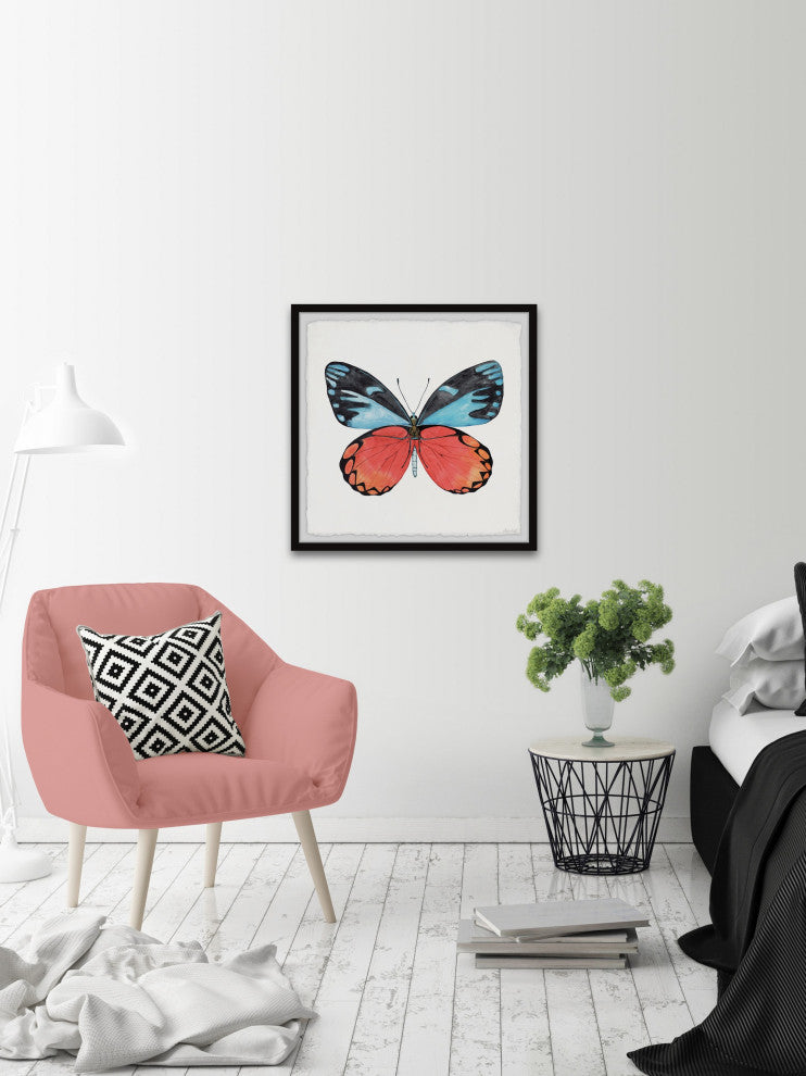 "Symmetrical Wings" Framed Painting Print, 18x18