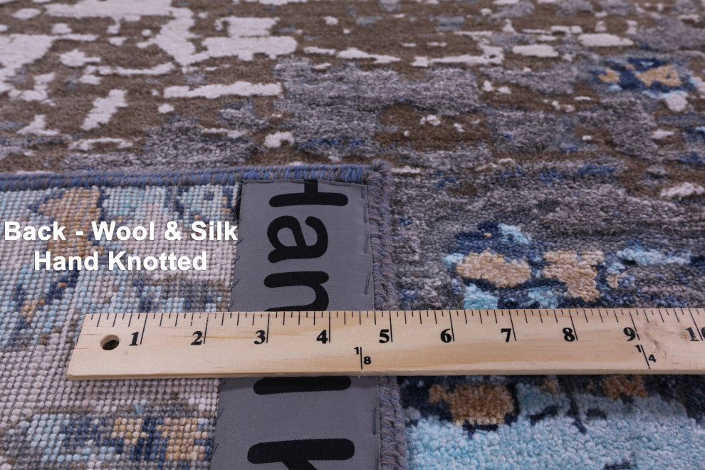 Wool & Silk Abstract Handmade Rug 7' 11" X 9' 11" - Q15795