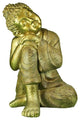 Polyresin Seated And Resting  Buddha Figurine, Gold