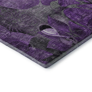 Premium Machine Washable Mayfield AMF558 Purple 8' x 8' Round Rug