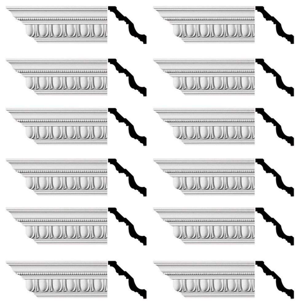 Ornate Cornice White Urethane Design 12 Pieces Totaling 1152" Length