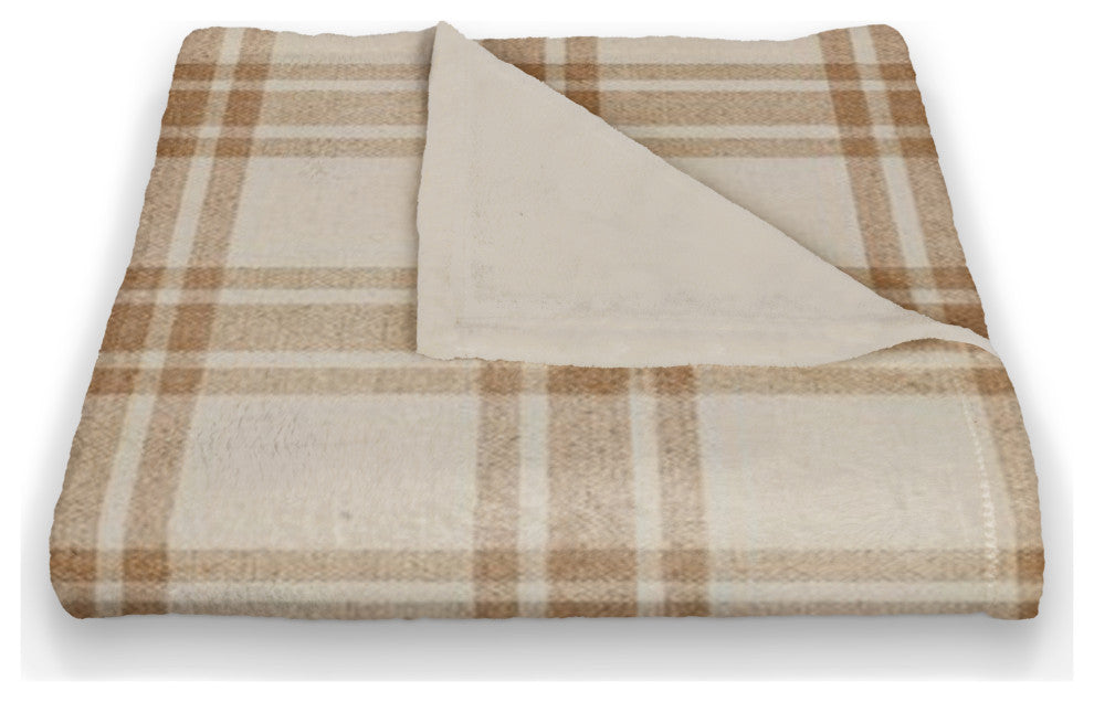 Orange Plaid 50x60 Coral Fleece Blanket