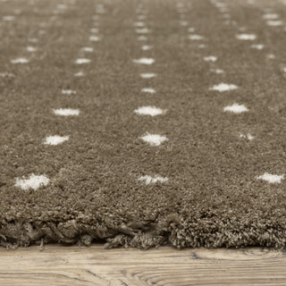 Greer Transitional Geo Dots Mink Brown/ Ivory Area Rug, 3'10" x 5'5"
