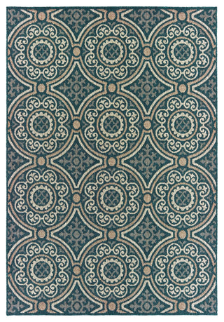Oriental Weavers Latitude Blue/ Grey Geometric Indoor/Outdoor Rug 7'10"X10'