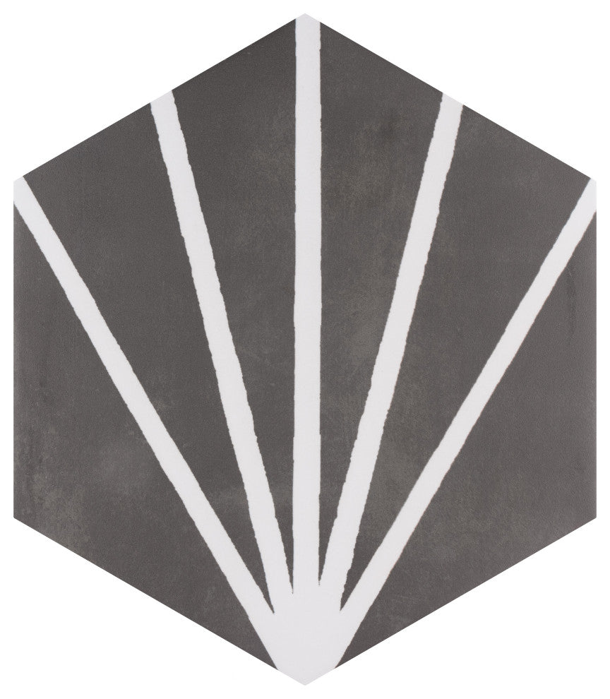 Horizon Dusk Hex Nero Porcelain Floor and Wall Tile