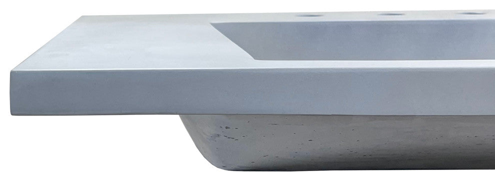 31" Single Concrete Ramp Sink Top with Slope, Light Gray