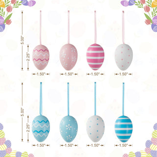 2.25"H Blue and Pink Easter Plastic Eggs, 2-Piece Set