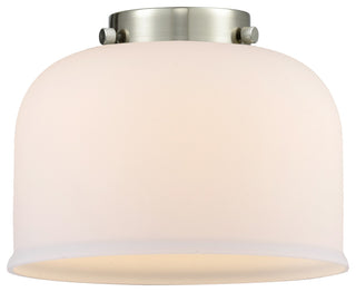 Edison Large Bell 34" Bath Vanity Light, Brushed Satin Nickel, Matte White Shade