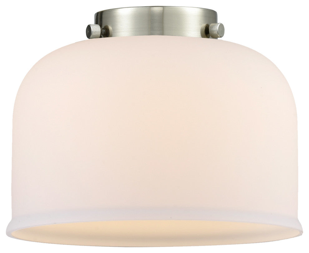 Edison Large Bell 34" Bath Vanity Light, Brushed Satin Nickel, Matte White Shade