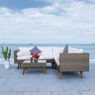 Safavieh Analon Outdoor Sectional, Grey Brown / White