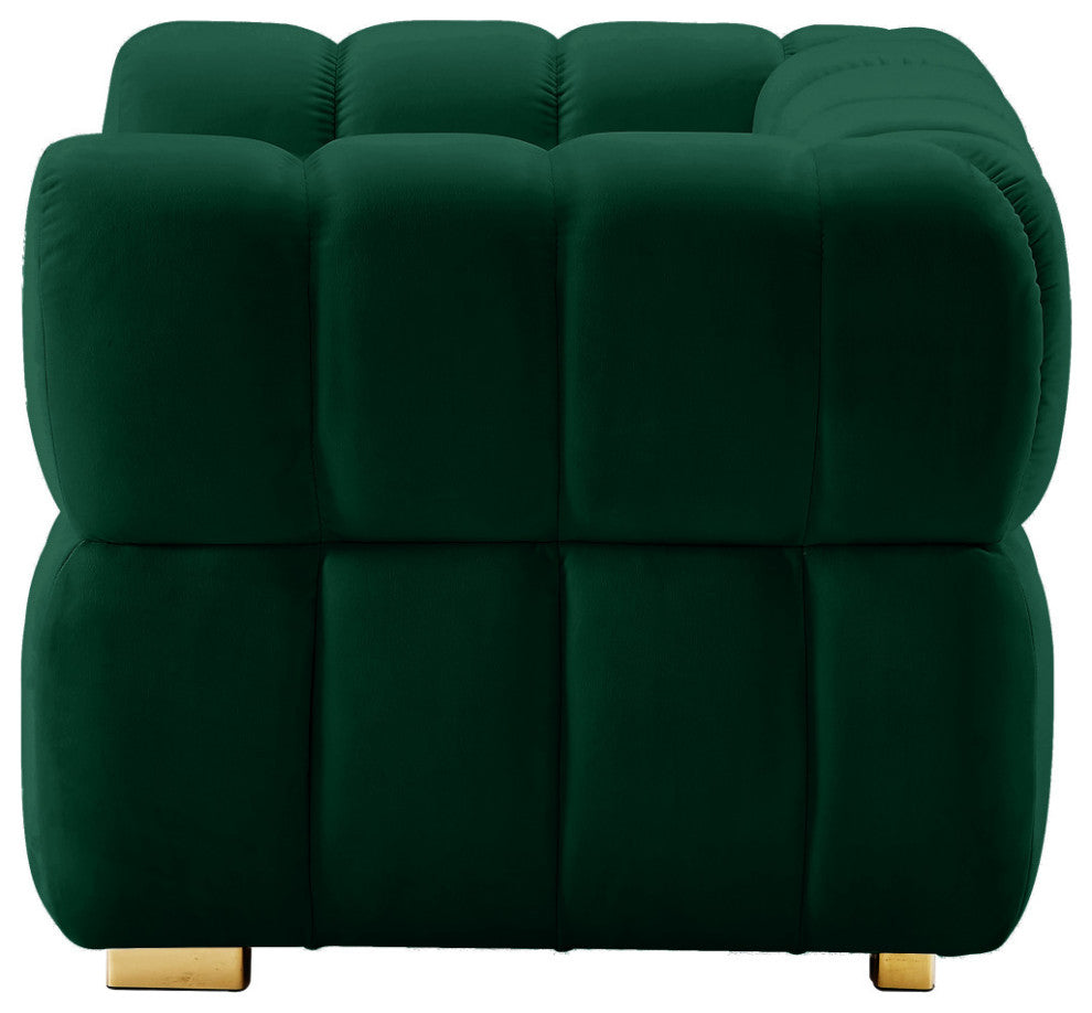Gwen Velvet Upholstered Chair, Green, Chair