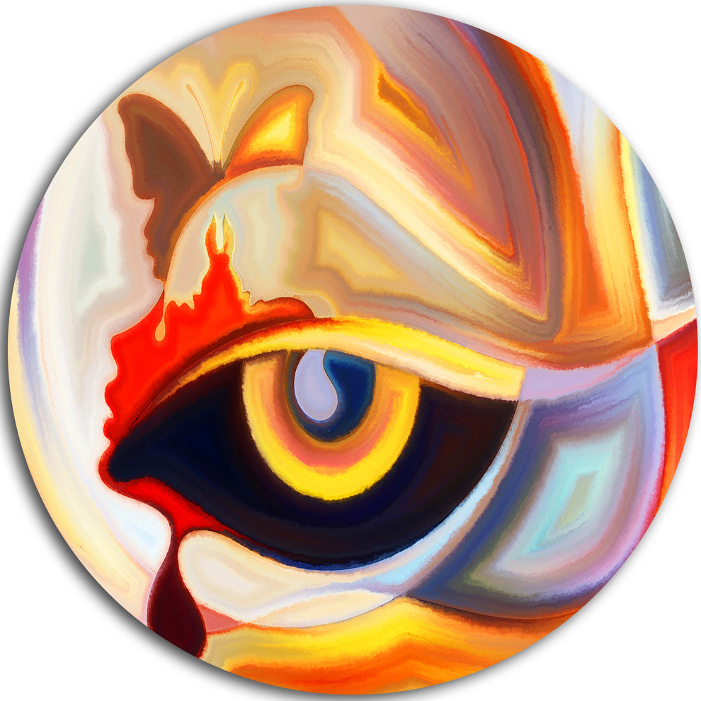 Eye'S Intuition, Abstract Disc Metal Wall Art, 36"