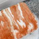 Soft Faux Fur Ottoman Fuzzy Entryway Bench Seat, Burnt Orange, 19"x13"x17"