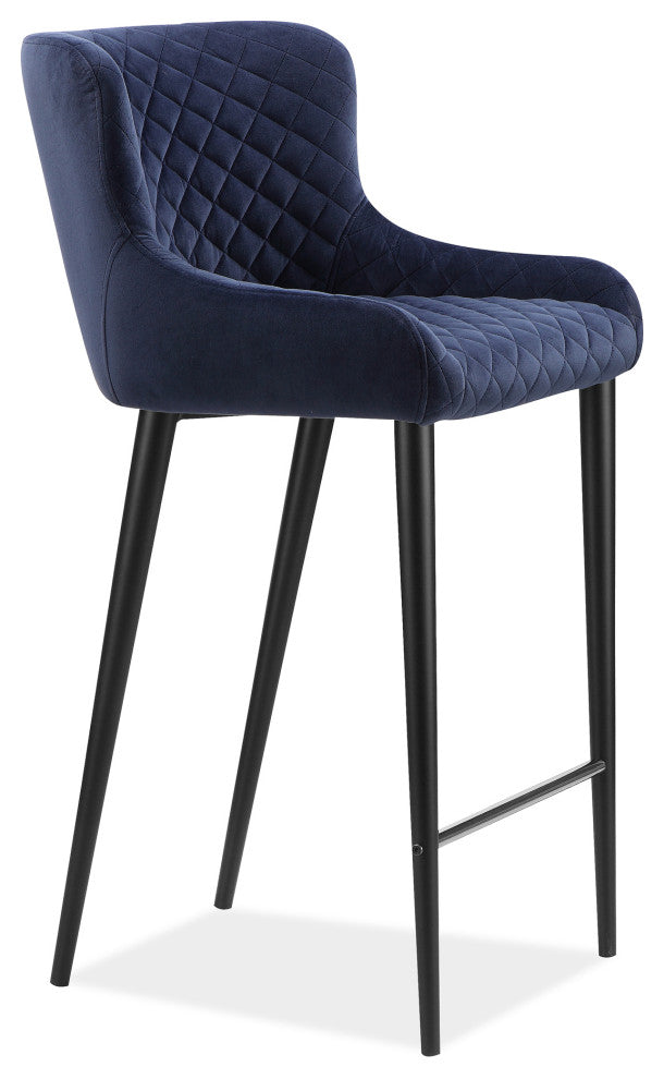Contemporary Etta Counter Stool Dark Blue - Blue