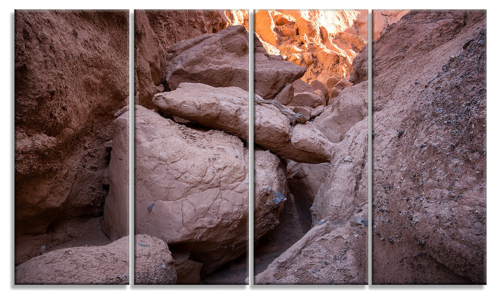 Desert Mountains in Kazakhstan, Landscape Canvas Art Print, 48"x28", 4 Panels