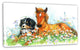 Relaxing Brown Cute Horse, Animal Canvas Art Print, 32"x16"