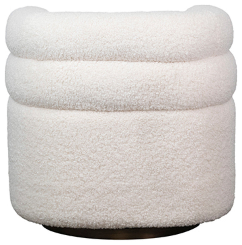 White Faux Sheep Jolla Swivel Chair