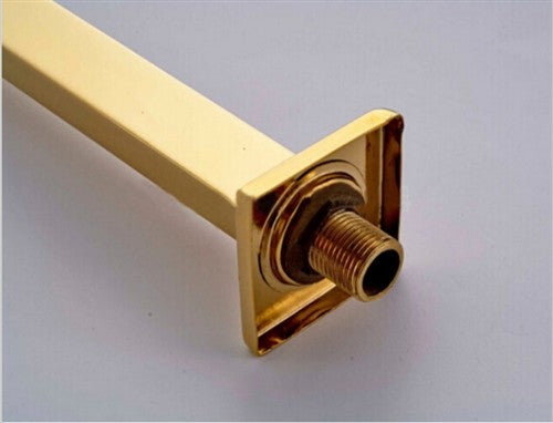 Gold Brass Square Shower Arm Ceiling Mount Bathroom Shower Holder Bar