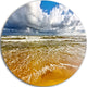Stormy Summer Sea With White Clouds, Seashore Round Wall Art, 23"