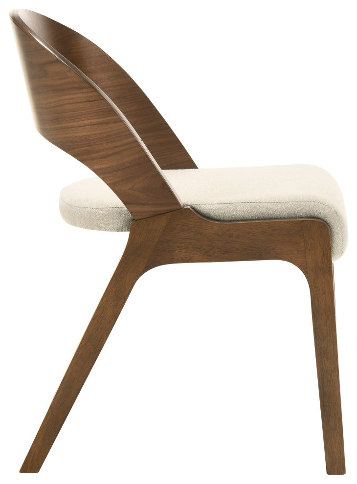 Woodson Linen-Like Polyester Dining Chair (Set of 2), Beige