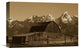 "Cunningham Cabin In Front Of Grand Teton Range, Wyoming - Sepia" Artwork