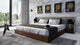 Modrest Janice Modern Gray and Walnut Bed and Nightstands, Queen