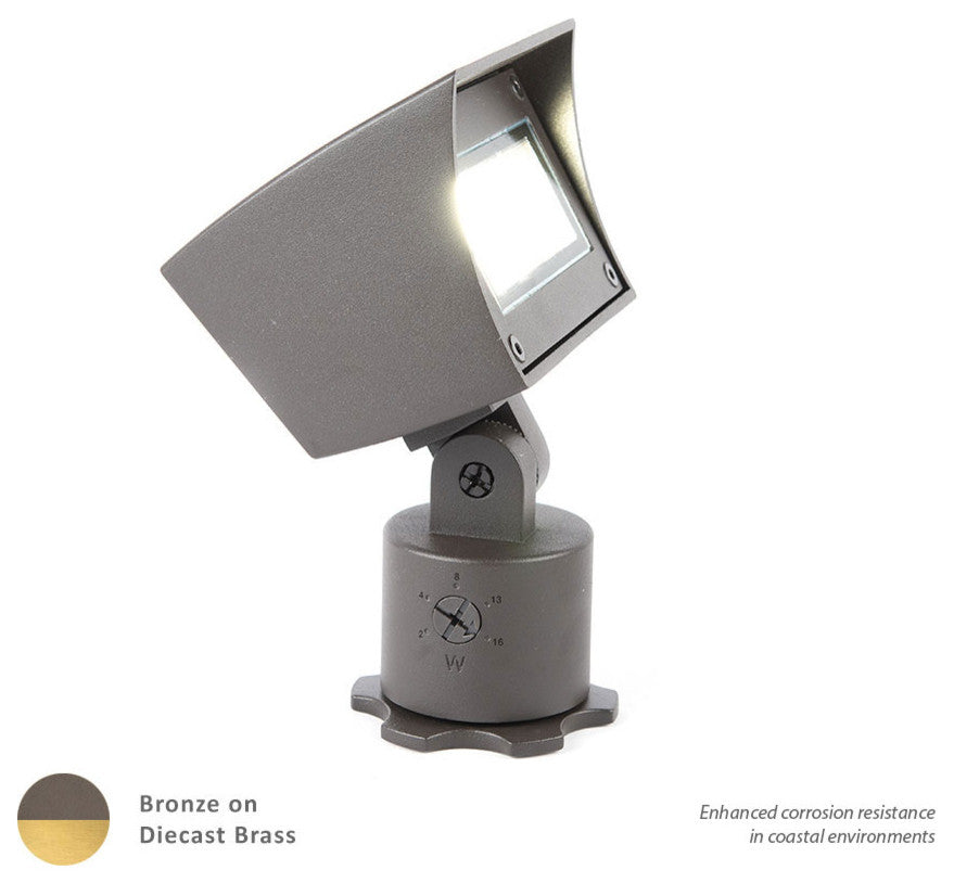 LED Landscape Flood in Bronze on Brass