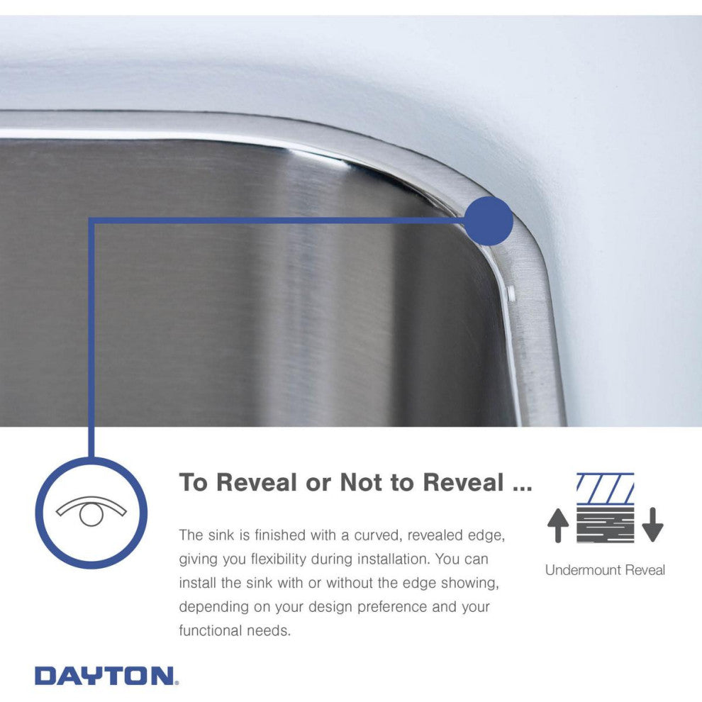 DCFU2816 Dayton Stainless Steel 30-1/2" x 18-1/4" Undermount Sink