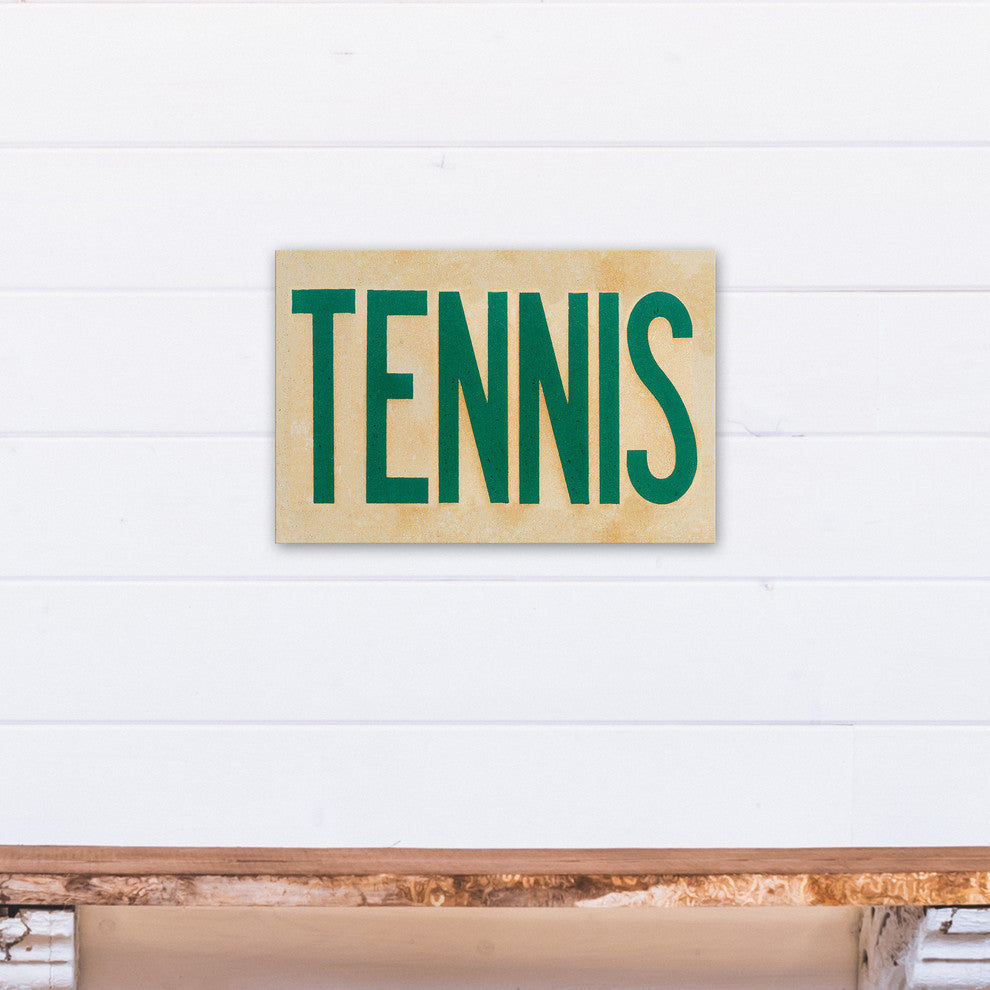 Tennis Sign 12"x18" Print on Canvas