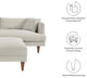Zoya Down Filled Overstuffed Sofa and Ottoman Set, Heathered Weave Ivory