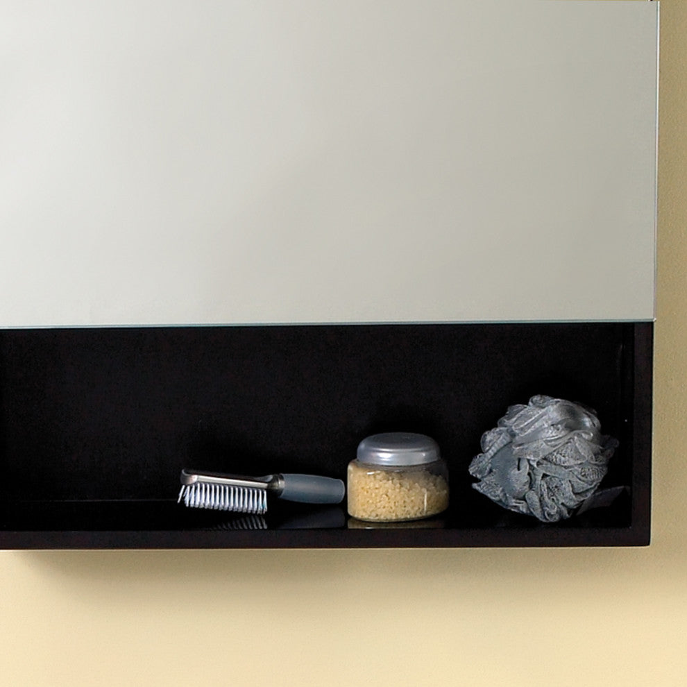 Bathroom Medicine Cabinet With Small Bottom Shelf, Espresso