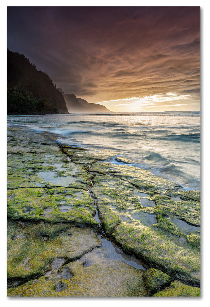 Pierre Leclerc 'Kee Beach Sunset' Canvas Art, 19x12