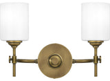 Aria 2-Light Bath Vanity, Weathered Brass