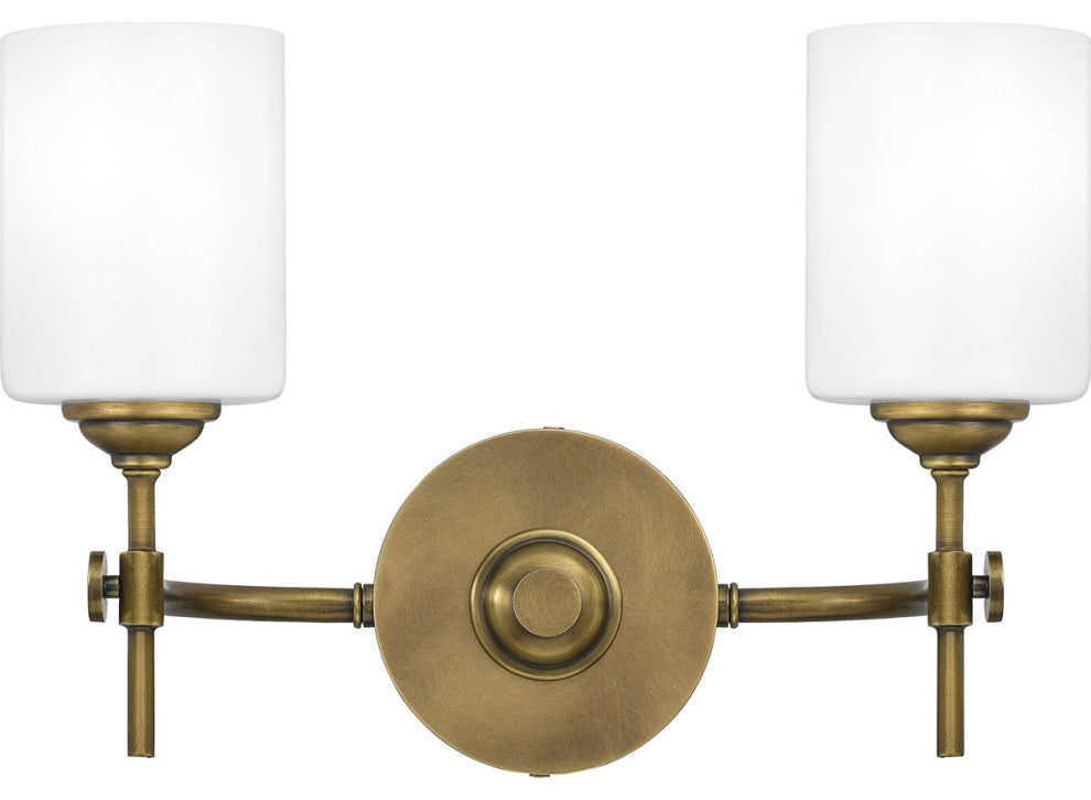 Aria 2-Light Bath Vanity, Weathered Brass