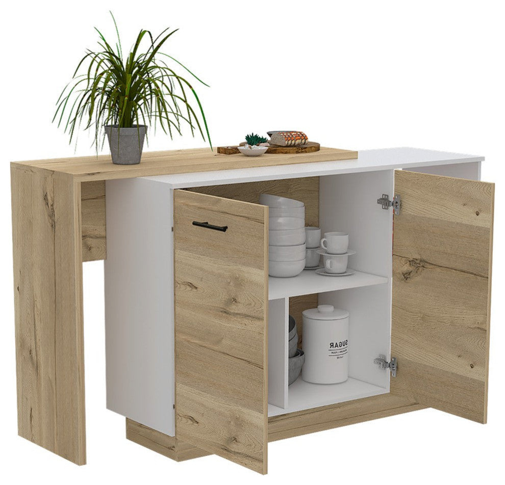 Kitchen Island Ohio, Kitchen, White / Light Oak
