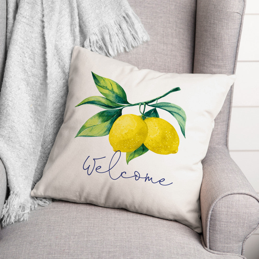 Fresh Lemons Bright 16x16 Spun Poly Pillow