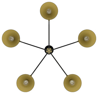 Hunter Grove Isle 5-Light Chandelier Light Fixture, Matte Black/Modern Brass