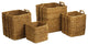Set of 4 Square Woven Sea Grass Storage Baskets Large Natural Handles 21 17 15in