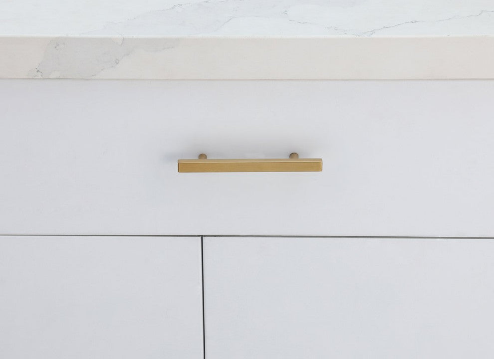 4" Center To Center Brass Modern Zinc Alloy Cabinet Pull, Pack