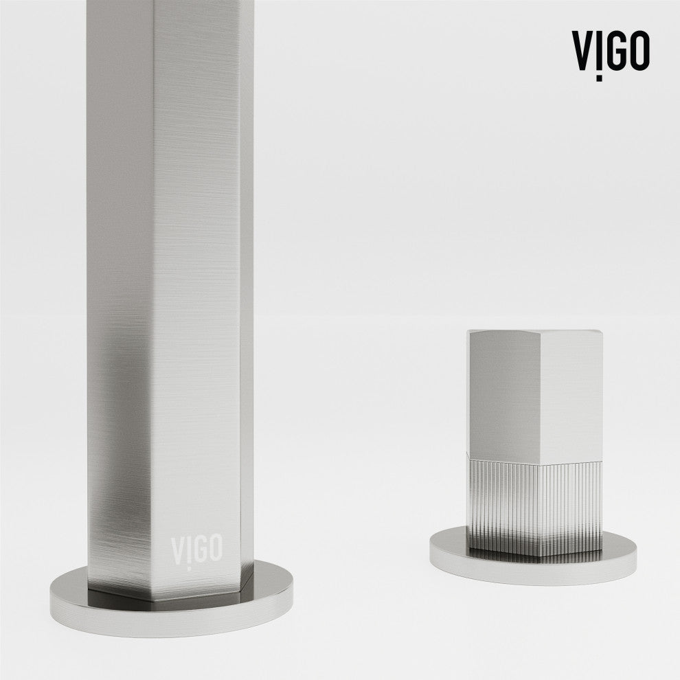 VIGO Hart 9" H 2-Handle Widespread Bathroom Faucet, Brushed Nickel