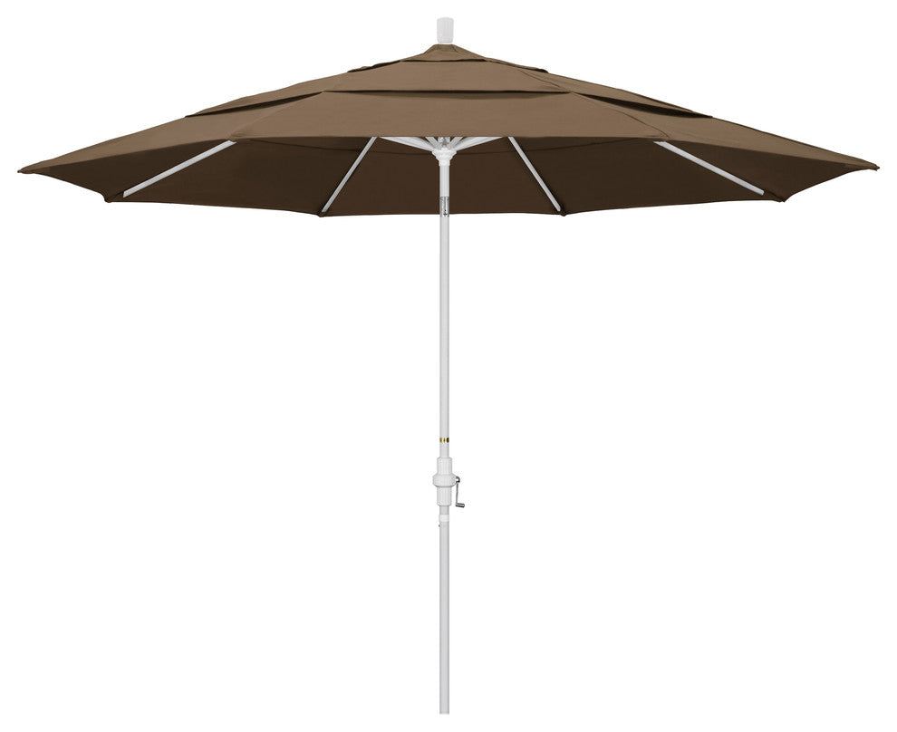 11' Aluminum Umbrella Collar Tilt Matted White, Cocoa