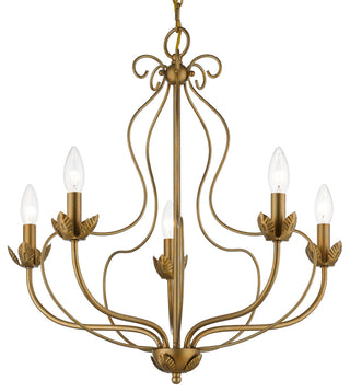 Livex Lighting 5 Light Antique Gold Leaf Chandelier