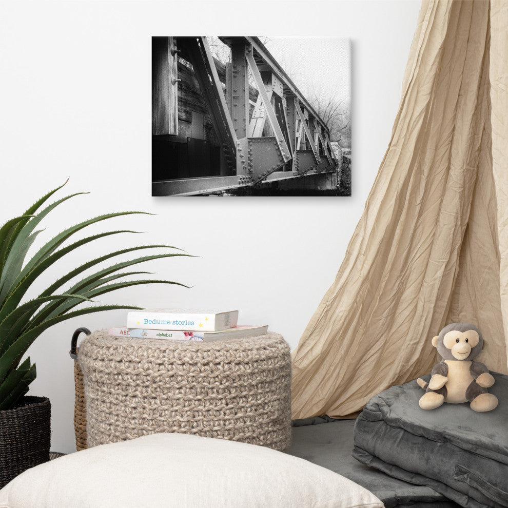 White Clay Creek Bridge Landscape Photo Canvas Wall Art Print, 16" X 20"
