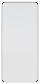 22" W X 48" H Radius Corner Stainless Steel Framed Mirror, Black