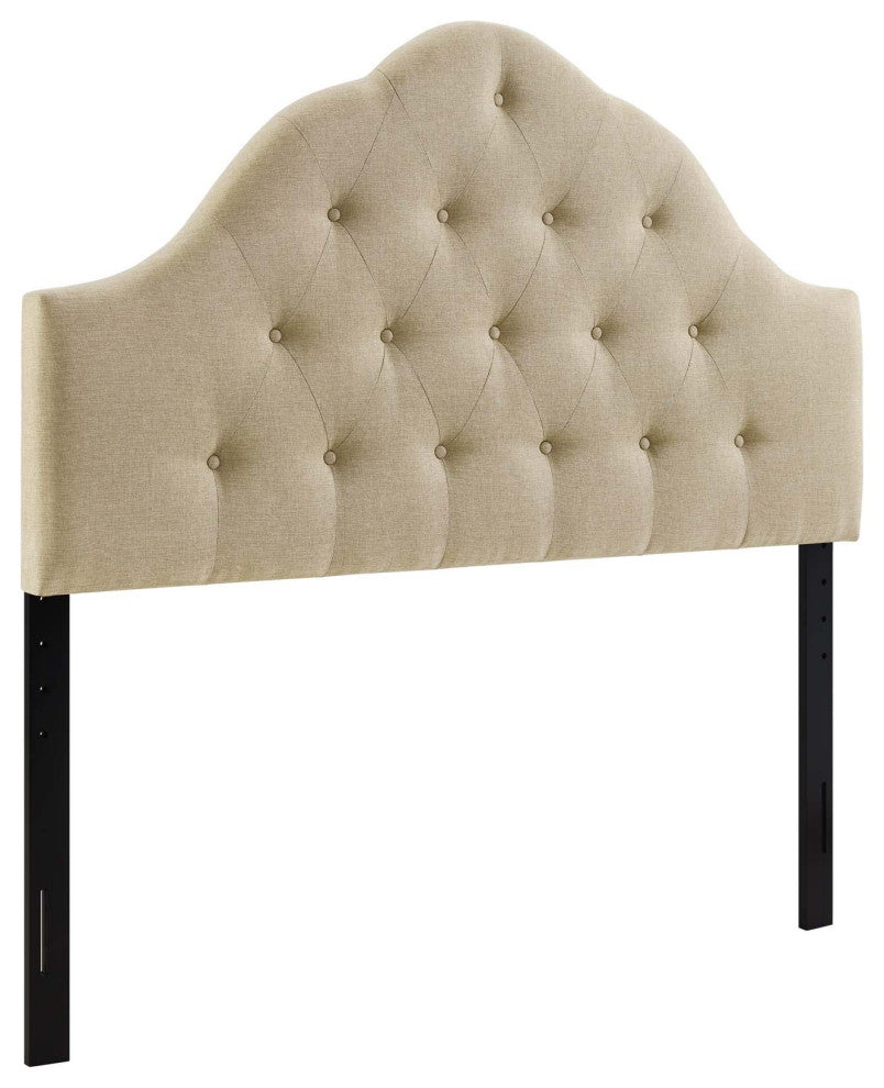 Sovereign King Tufted Upholstered Fabric Headboard, Beige
