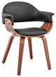 Adalyn Black Faux Leather and Walnut Wood Dining Room Accent Chair