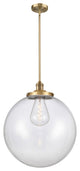 Beacon Pendant, Brushed Brass, Clear