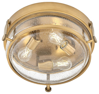 Hinkley 15" Harper Small Flush Mount Ceiling Light, Heritage Brass