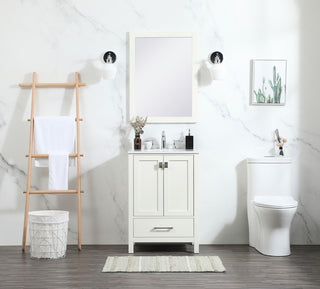 Isabel Single Bathroom Vanity, White, 24", Without Backsplash